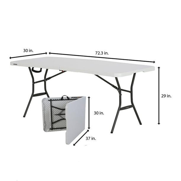 Mesa Lifetime Plegable Rectangular Blanco