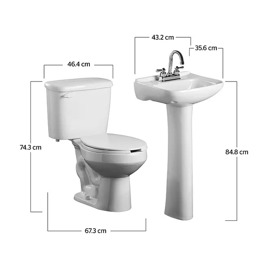 Sanitario con lavabo pedestal Cosmos II blanco