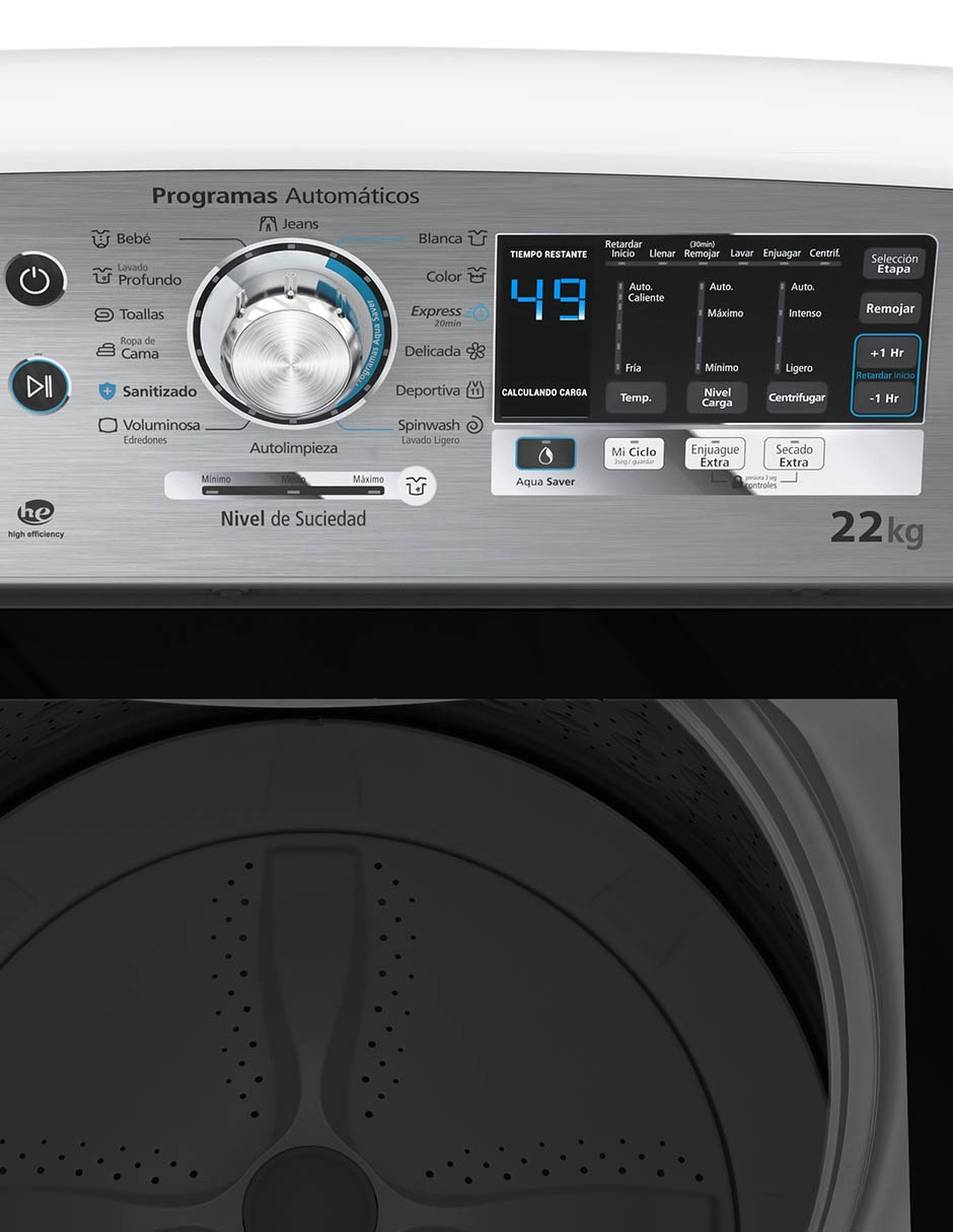 Combo Lavadora + Secadora Mabe gas/eléctrico 22 kg LMH72201SMG17R8M