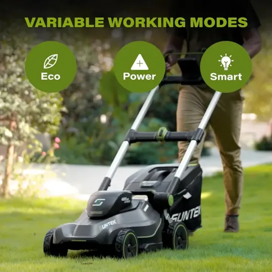 SUNTEK 40V 18-Inch Cortacésped Eléctrico Inalámbrico, Cortacéspedes de Paseo Digi-Brushless, Batería de Iones de Litio de 4.0Ah y Cargador Rápido Incluido