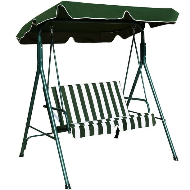 Columpio Balancín Costway Jardín con Toldo para 2 Personas Azul 141 x 118 x 154 cm