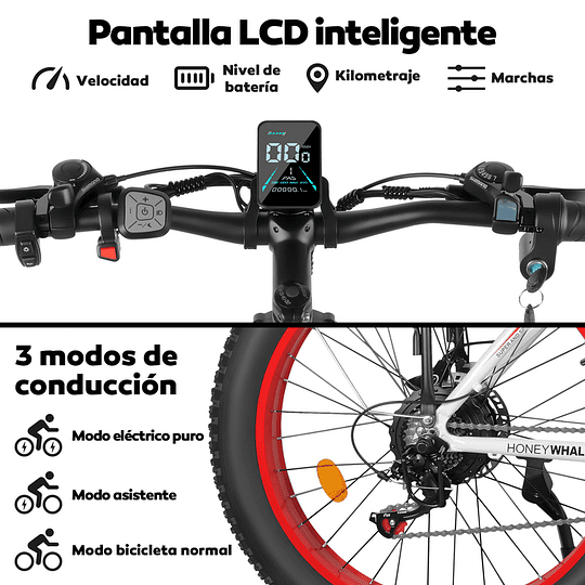 Bicicleta Eléctrica de montaña Honey Whale BK08 Rojo