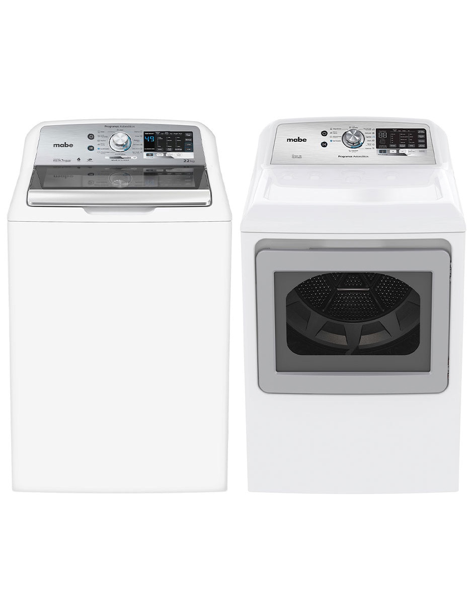 Combo Lavadora + Secadora Mabe gas/eléctrico 22 kg LMH72201SMG17R8M