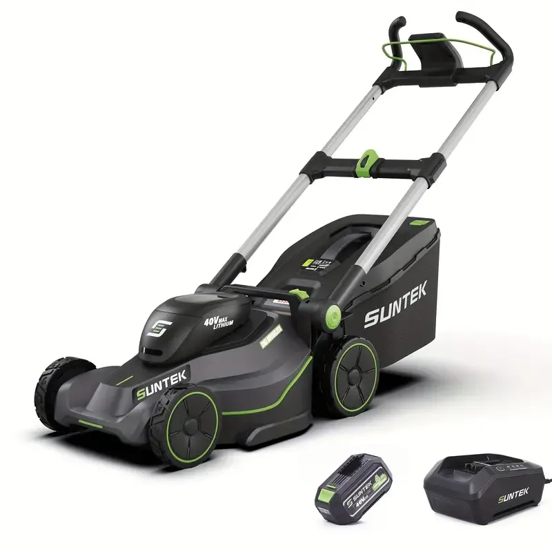 SUNTEK 40V 18-Inch Cortacésped Eléctrico Inalámbrico, Cortacéspedes de Paseo Digi-Brushless, Batería de Iones de Litio de 4.0Ah y Cargador Rápido Incluido