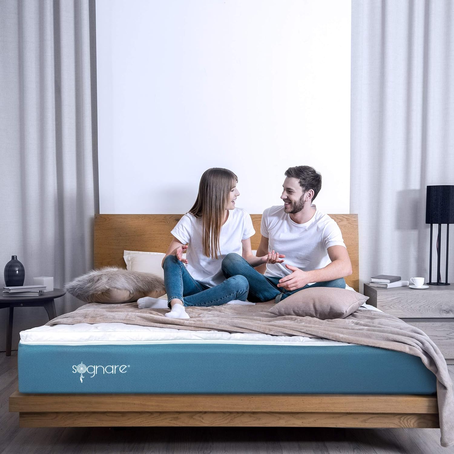 Sognare Zero Colchón Tamaño Individual Memory Foam, Densidad Firme, Temperatura Frío, Hipoalergénico y Funda Removible Lavable. 100 Noches de Garantía.