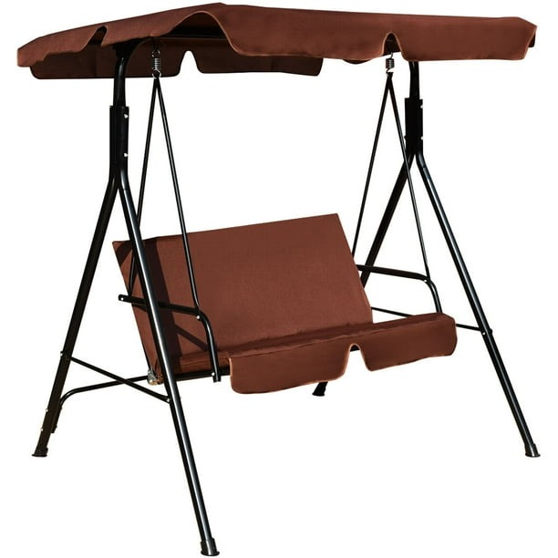 Columpio Balancín Costway Jardín con Toldo para 2 Personas Azul 141 x 118 x 154 cm
