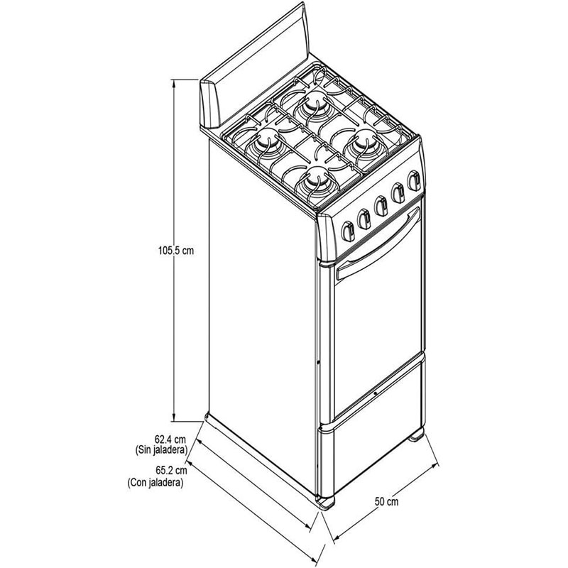 Estufa Acros de 4 quemadores estampados 20 pulgadas De gas Al piso Negro modelo AW-1001B/NAW-1001B