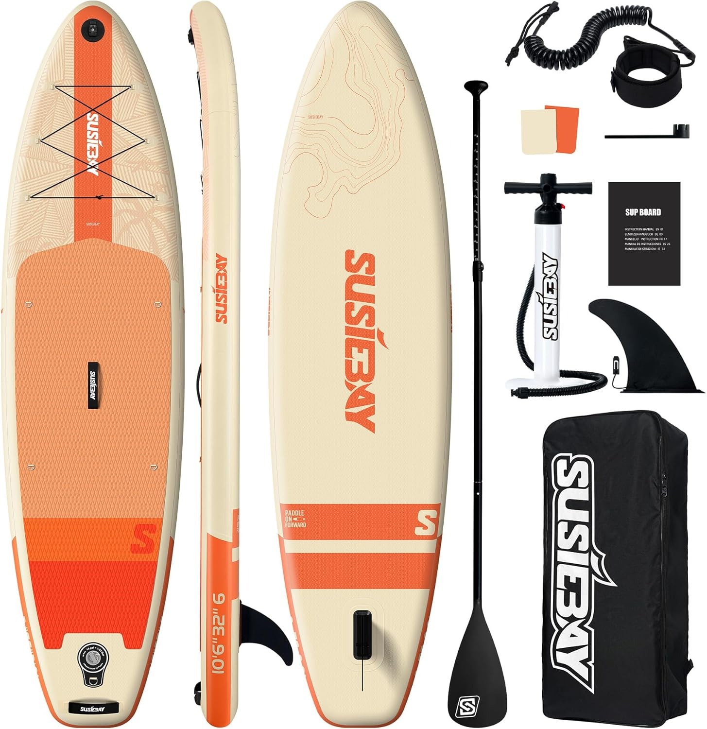 Tablas inflables de pie con Accesorios de Tabla Sup de 11 pies, Amplia posición, Cubierta Antideslizante, Bomba de Mano Doble, Bolsa Seca de 10 l, Tablas de Remo para Adultos
