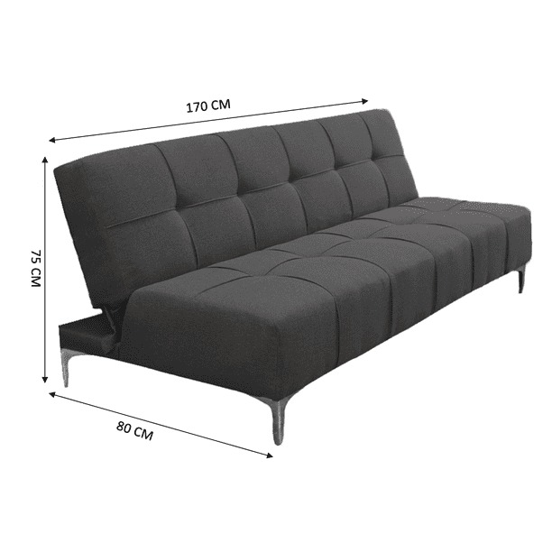Sofa Cama Reclinable El Bazar Store New York Gris Oxford , Futon 3 posiciones, Sala