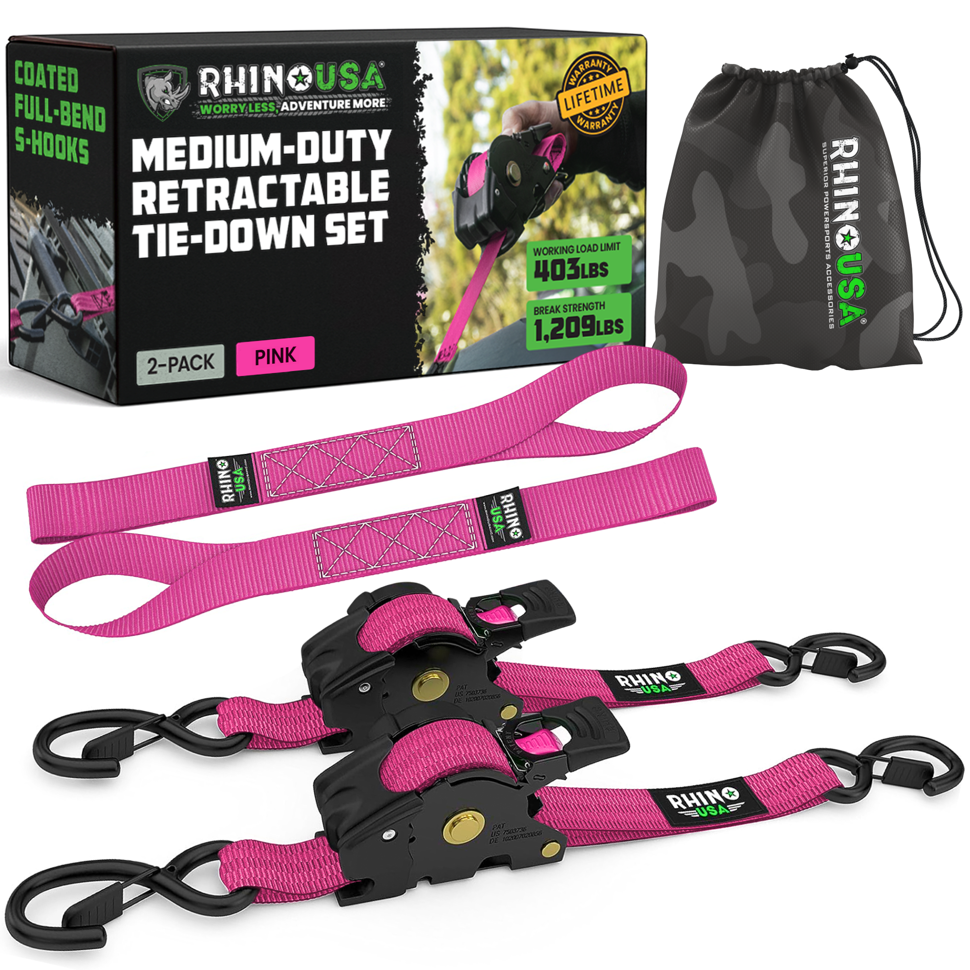 Correas retráctiles de trinquete de 1" x 10'