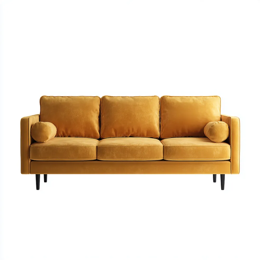 3-Sitzer-Sofa Samt 200x85x90 cm - Gelb - Modernes Design-Nestiluxe