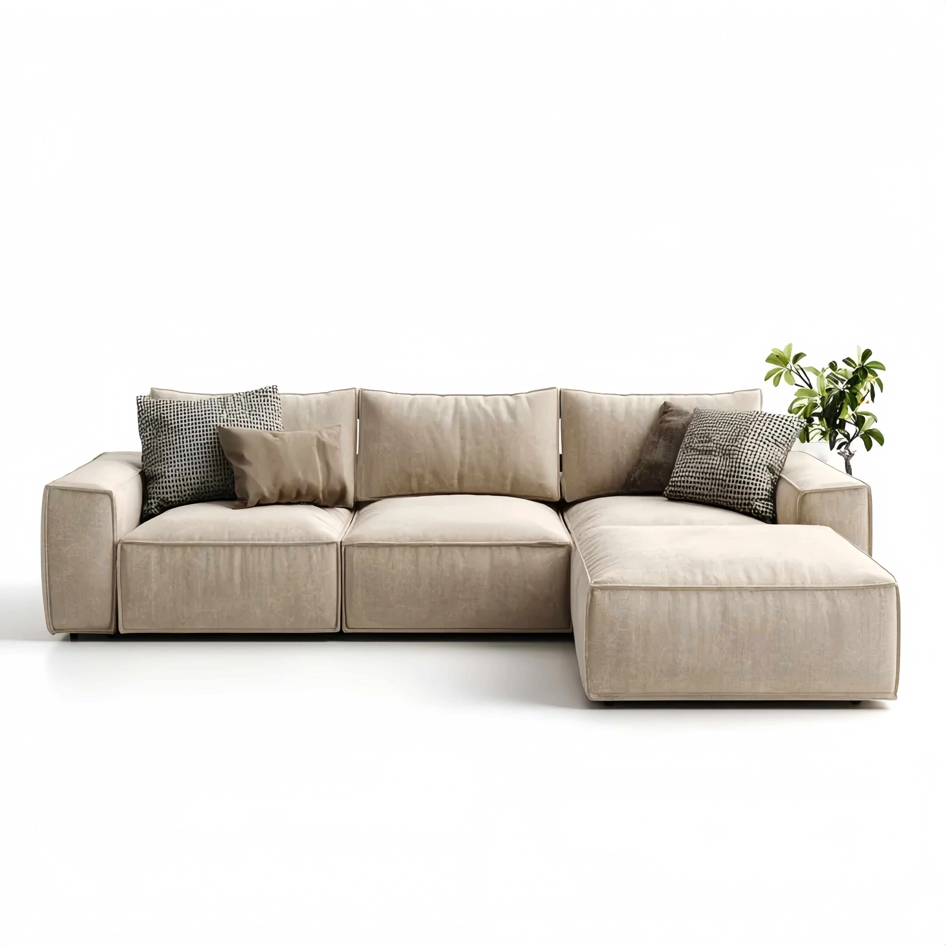 Ecksofa Stoff 280x170x85 cm – Beige – Moderner Stil
