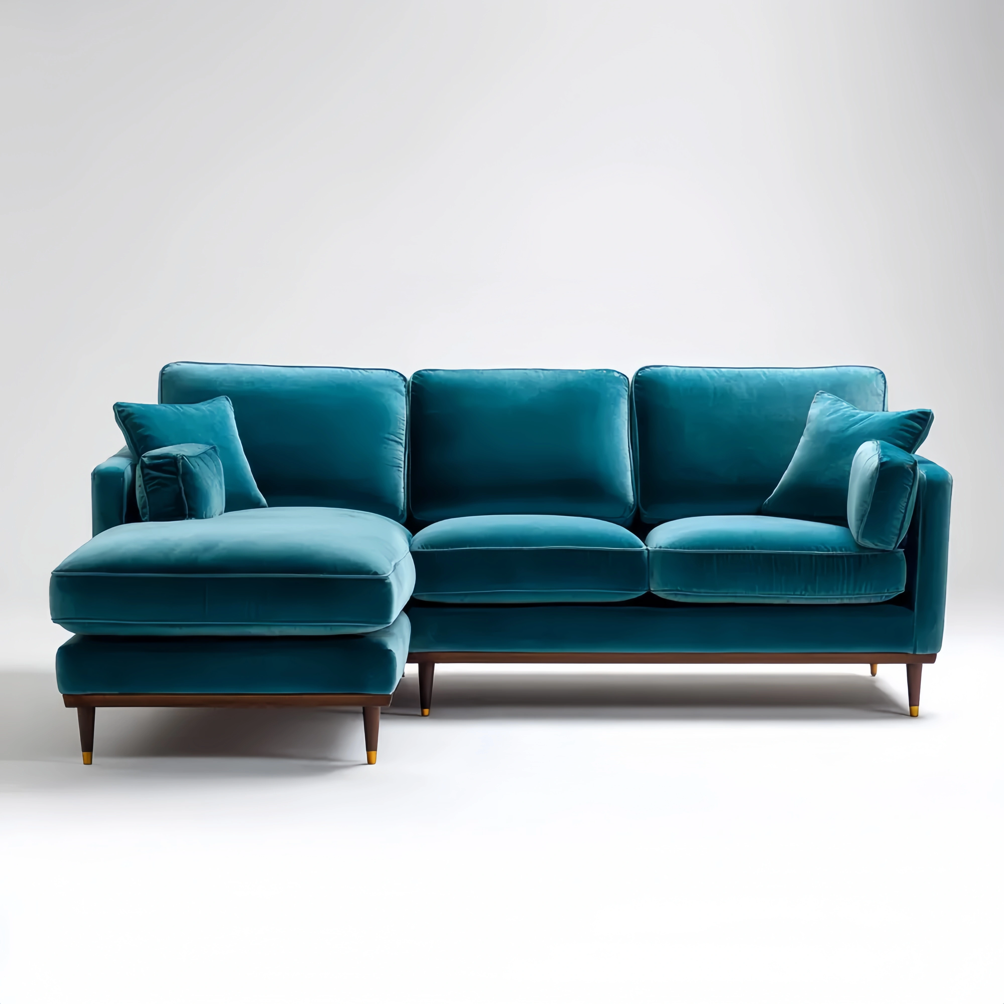 Ecksofa Samt 250x160x85 cm – Türkis – Modernes Design