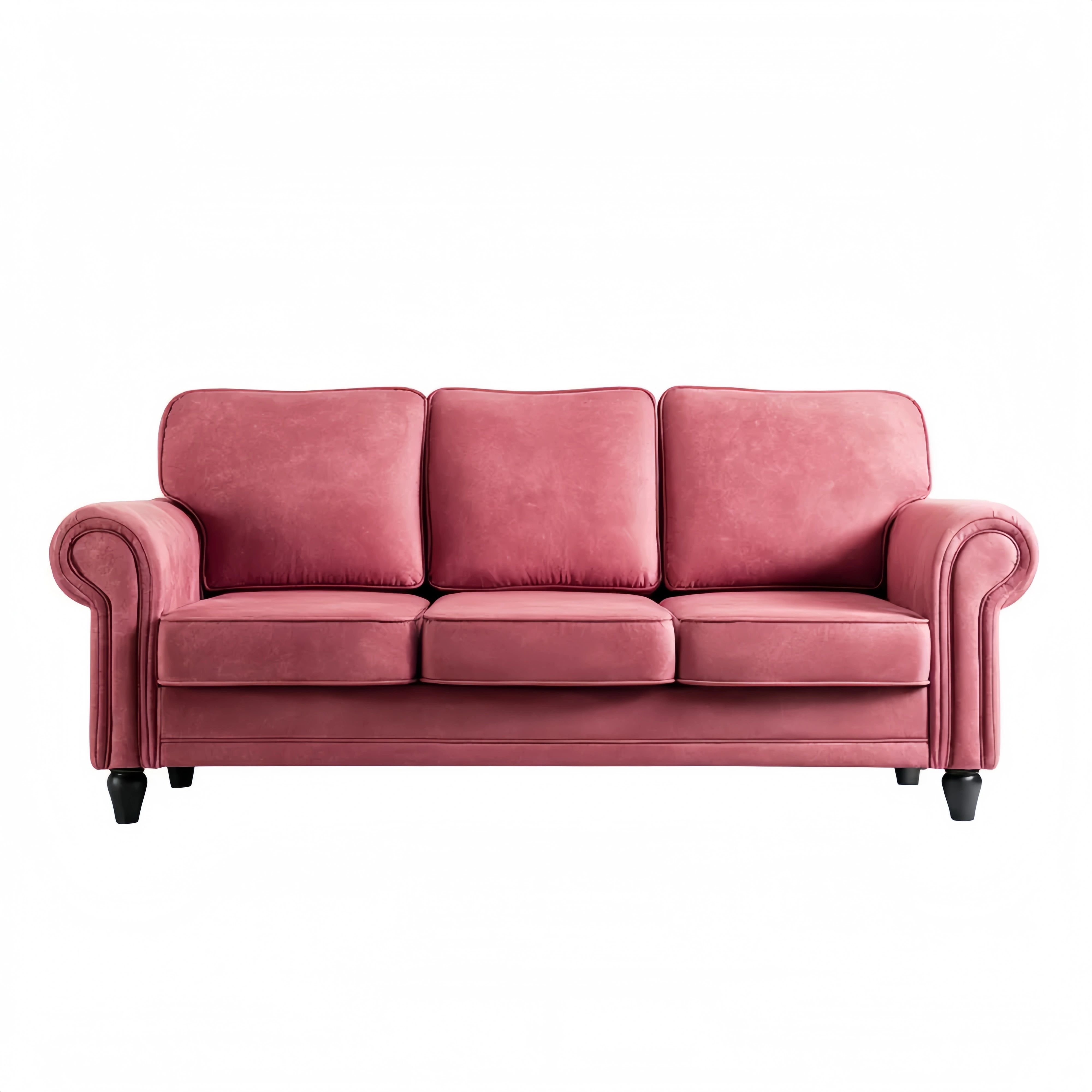 3-Sitzer-Sofa Samtpolster 200x85x90 cm – Rosa – Klassisches Design