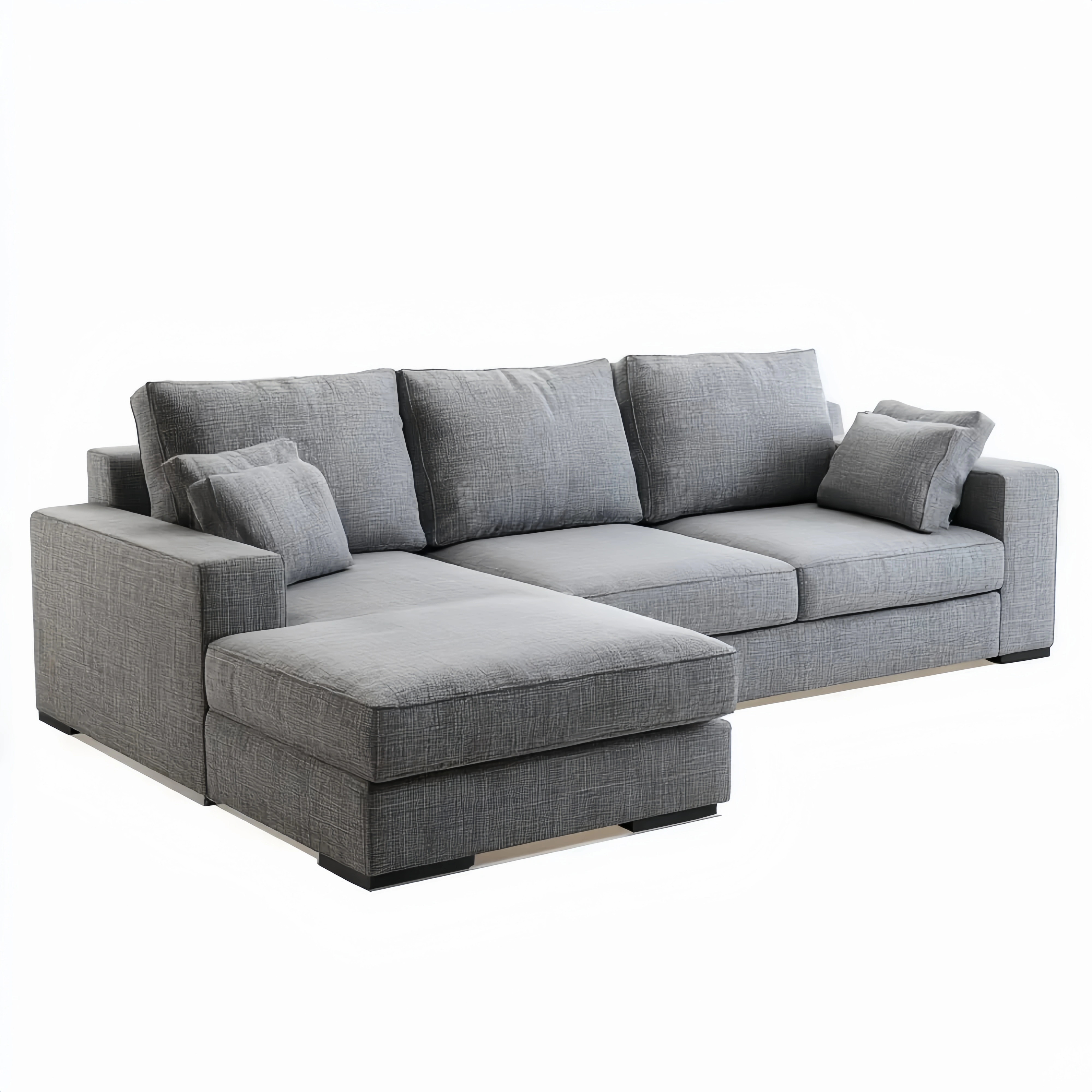 Ecksofa Stoffpolster 290x160x85 cm – Hellgrau – Modernes Design