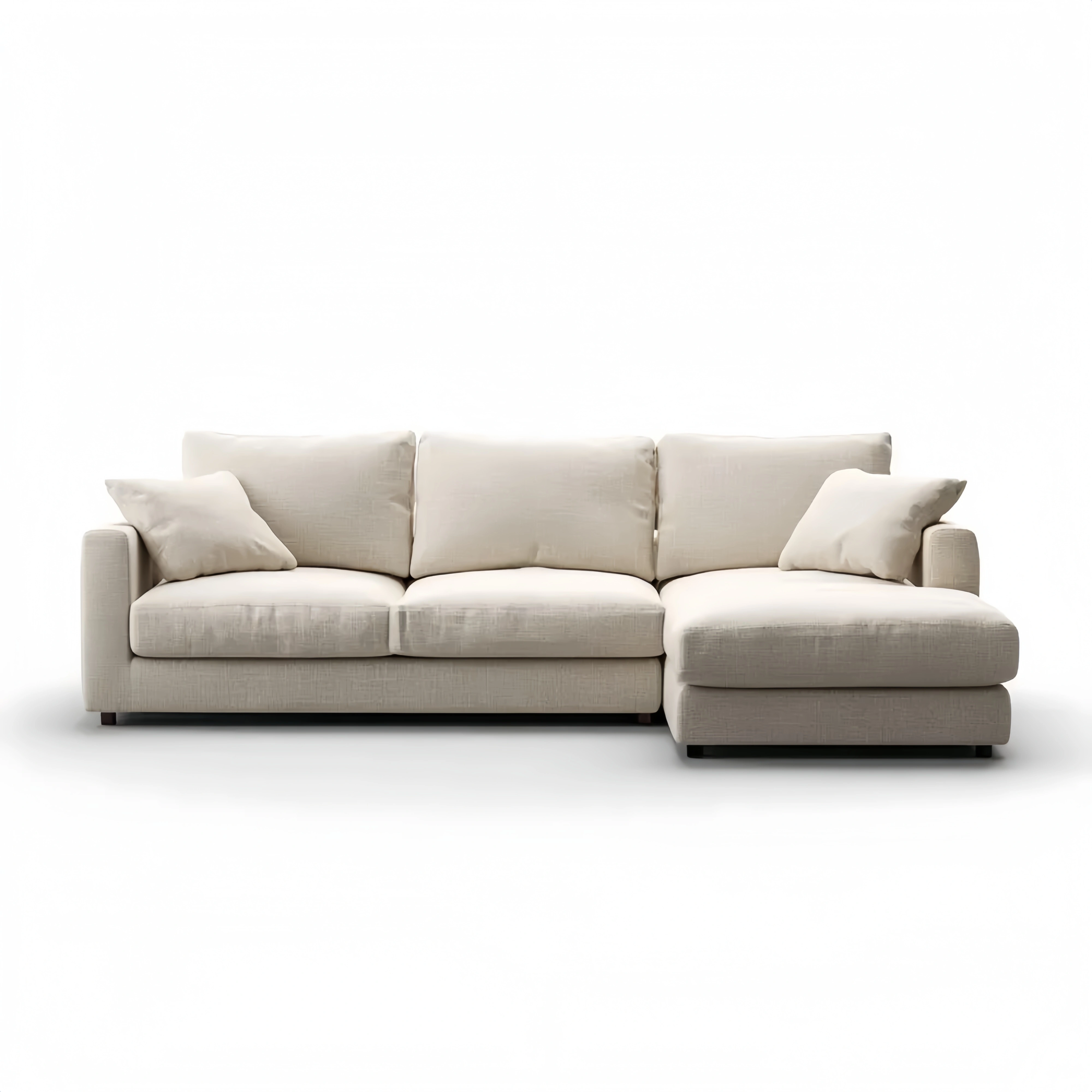 Ecksofa Stoffbezug 300x100x80 cm – Beige – Modernes Design