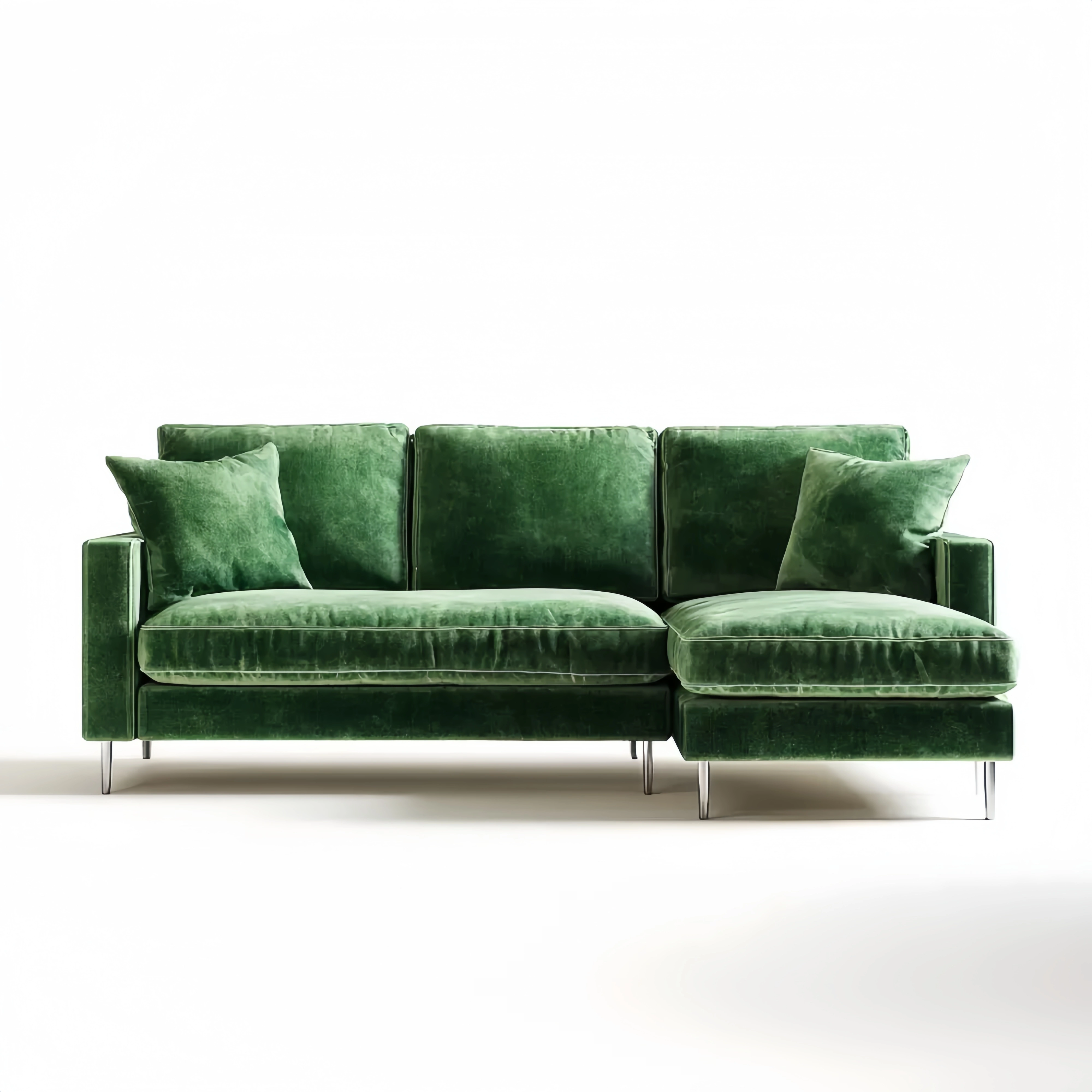 Ecksofa Samt 250x90x85 cm – Grün – Moderner Stil
