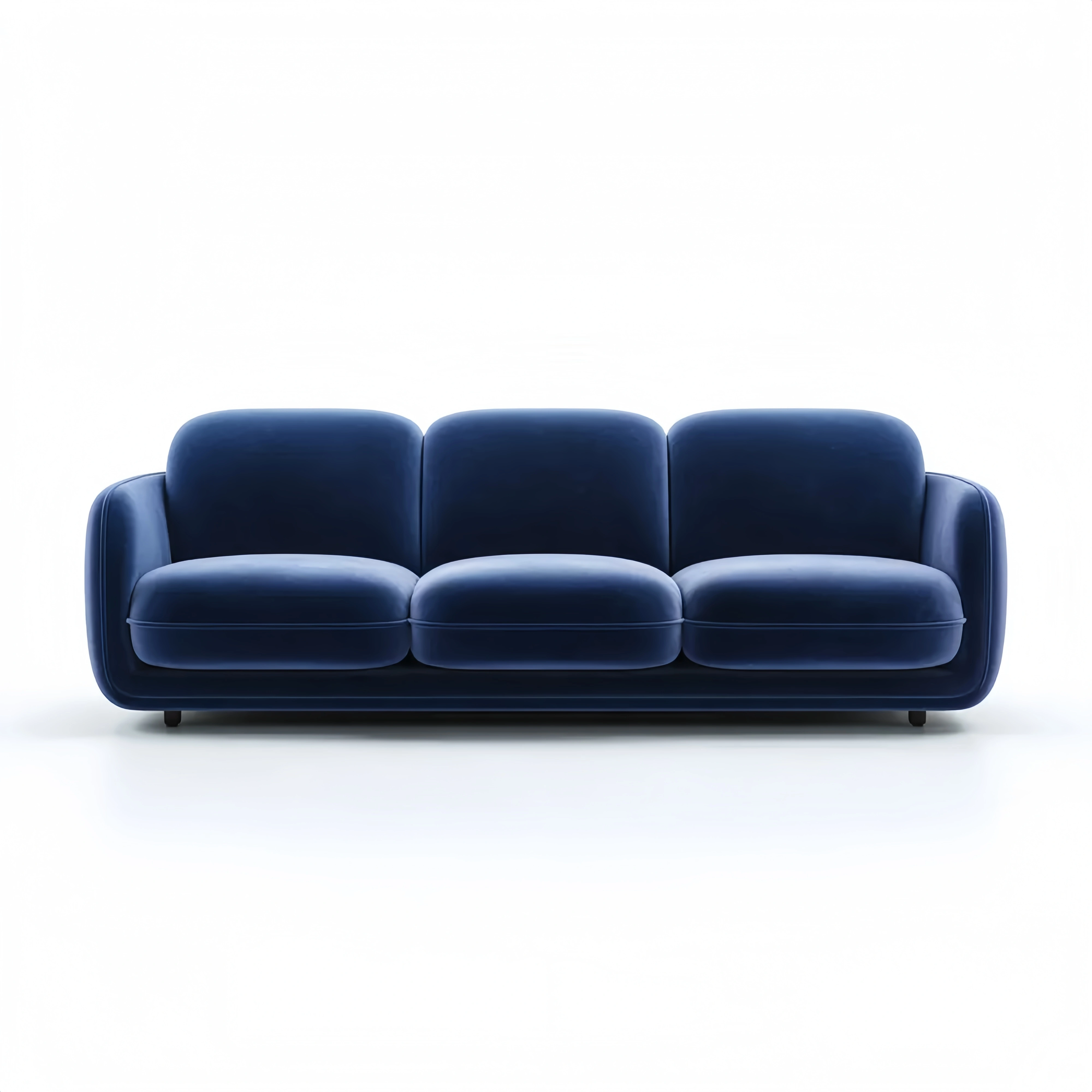 3-Sitzer-Sofa Samt 210x85x90 cm – Dunkelblau – Moderner Stil