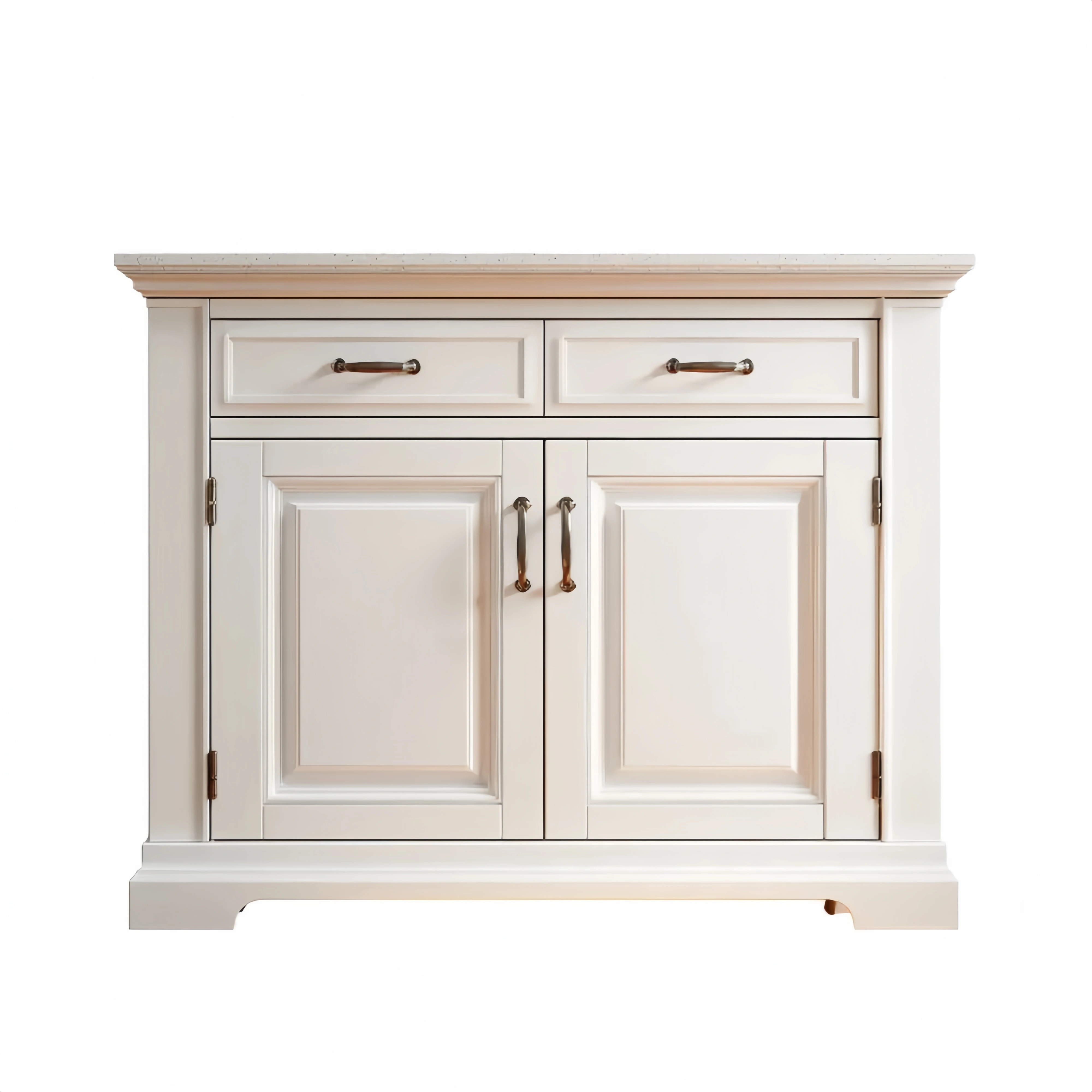 Aufbewahrungsschrank Holz 90x45x85 cm – Weiß – Klassisches Design