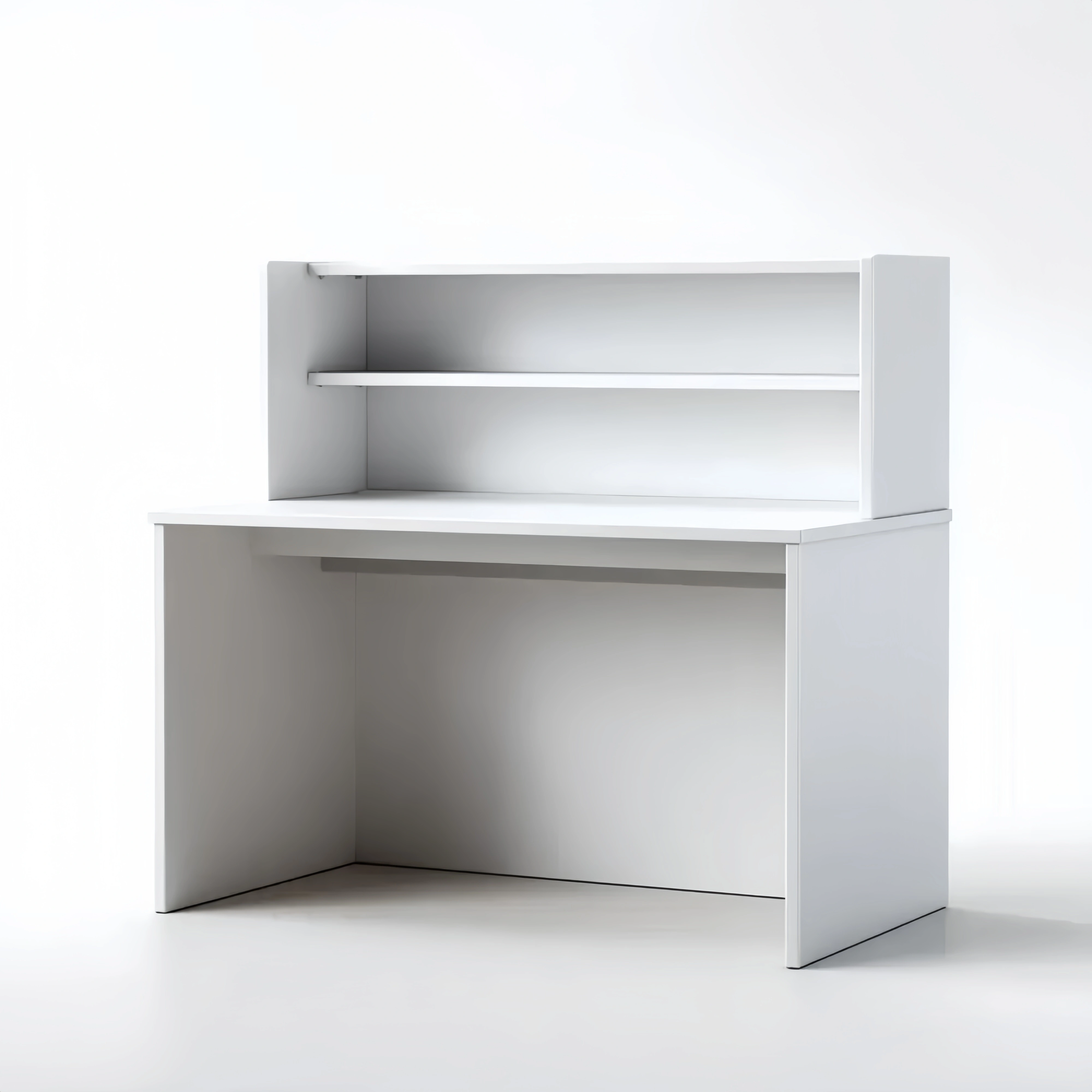 Moderner Schreibtisch mit Regal - Holzwerkstoff Weiß - 120x60x75 cm