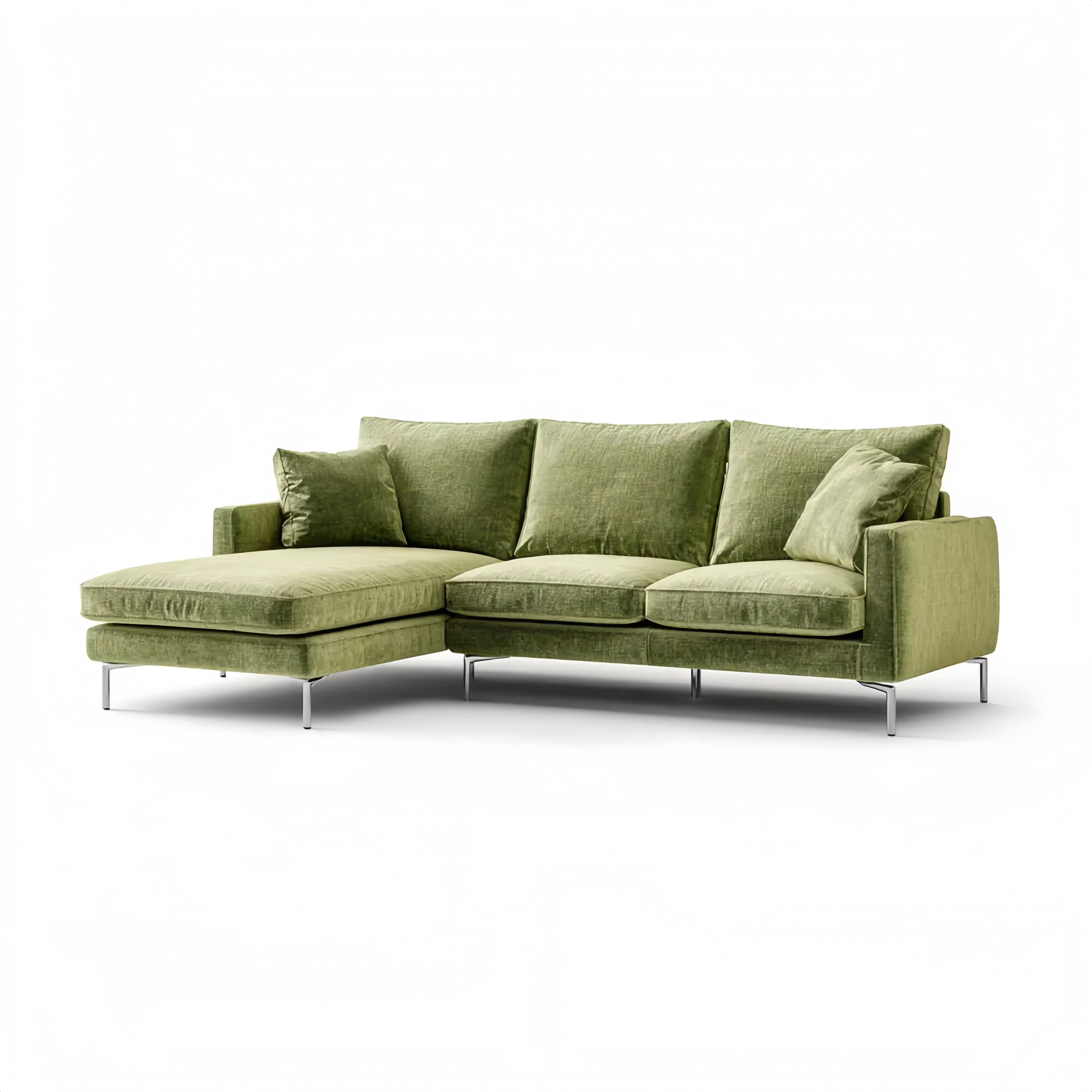 Ecksofa Samtbezug 200x85x90 cm – Grün – Modernes Design