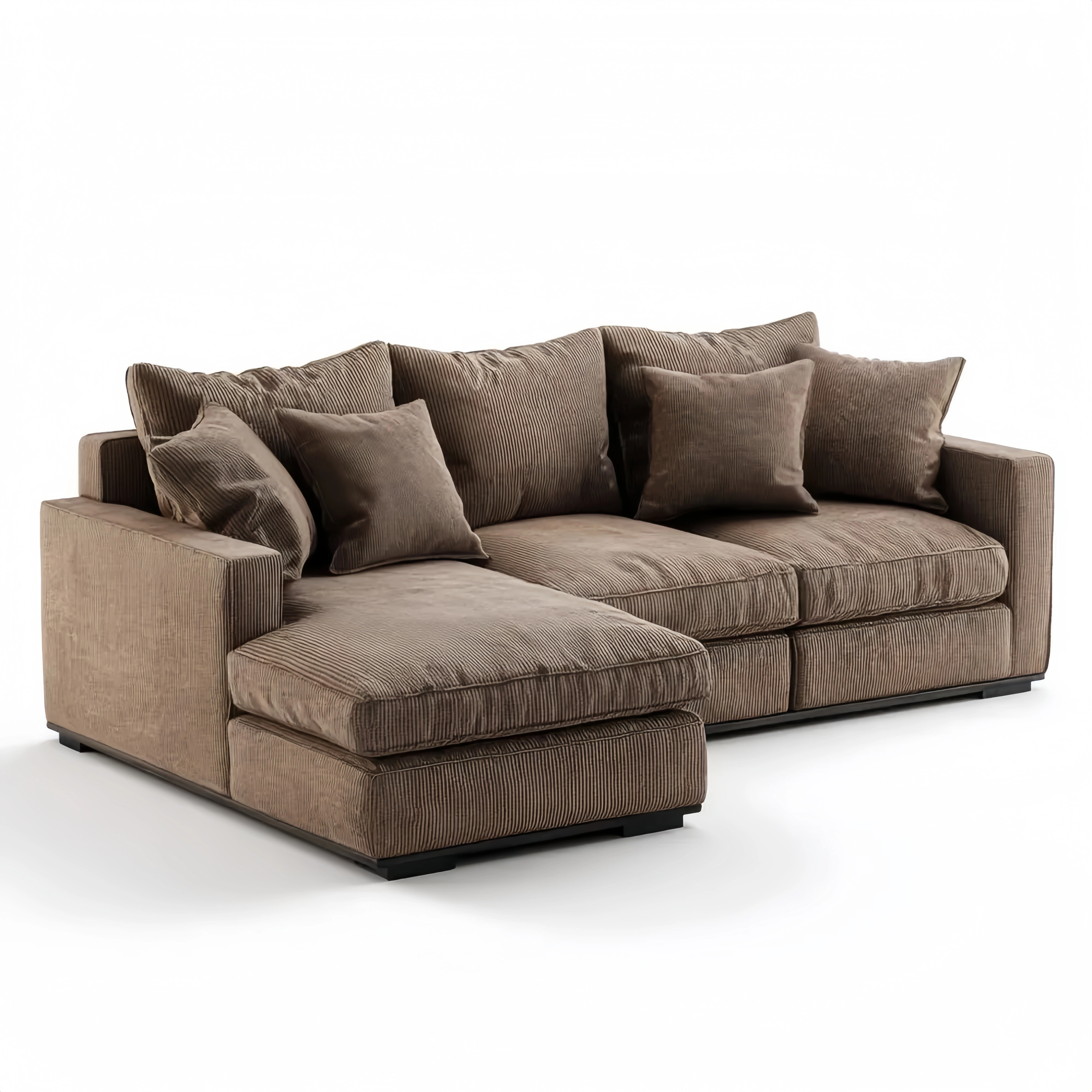 Ecksofa Cord 250x160x85 cm – Beige – Modernes Design