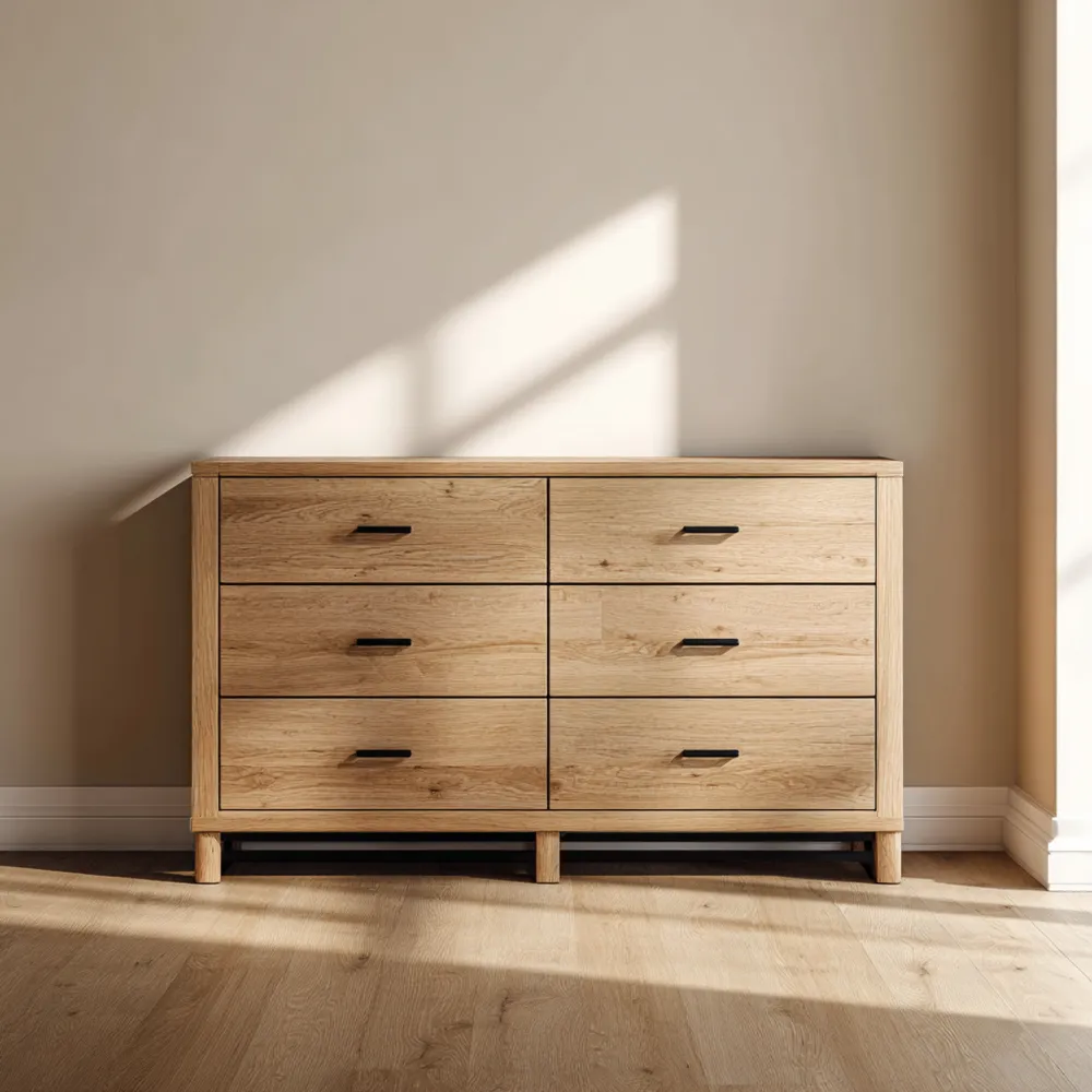 Cassettiera in Legno Massello 120x45x85 cm – Design Moderno