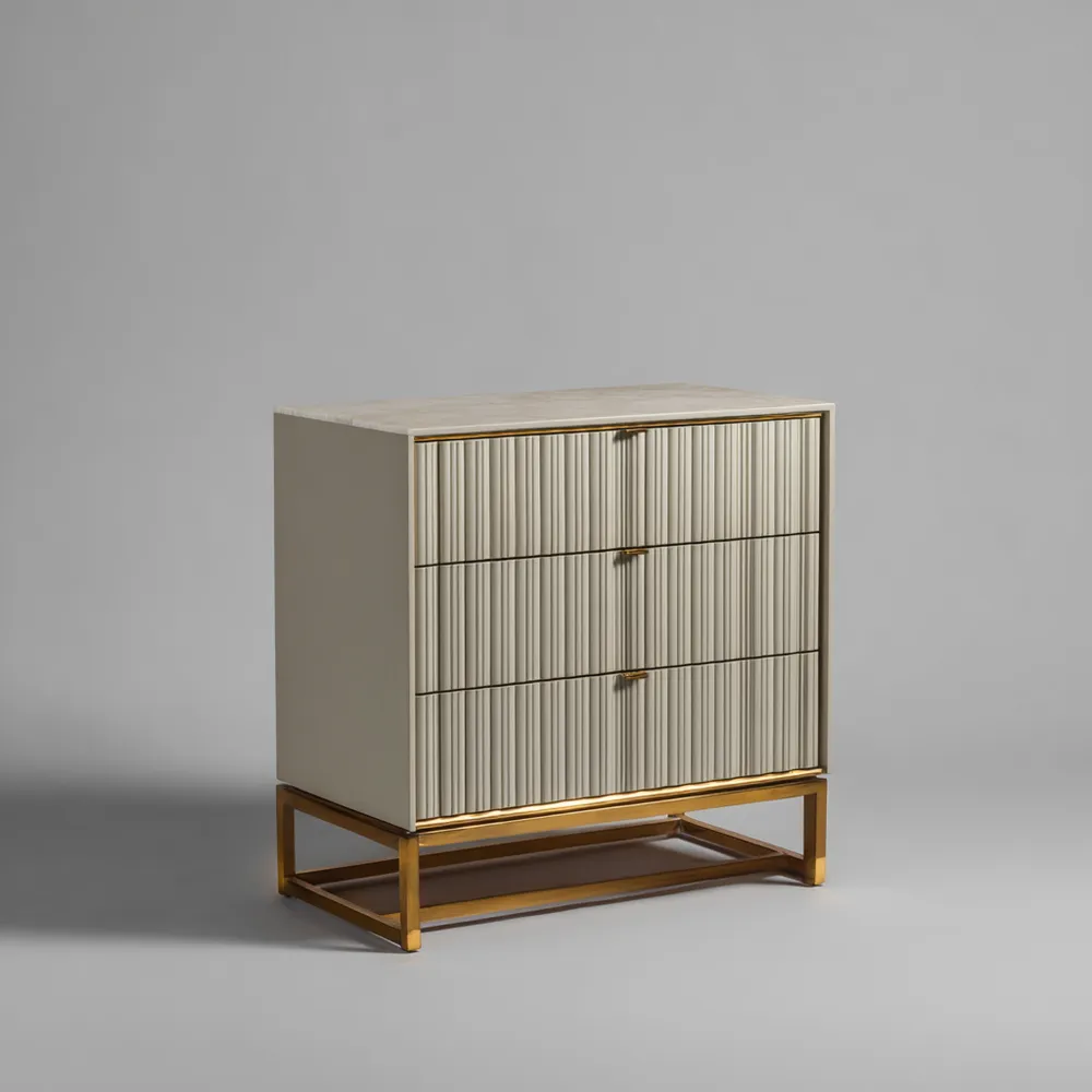 Cassettiera in legno 80x40x90 cm – Beige