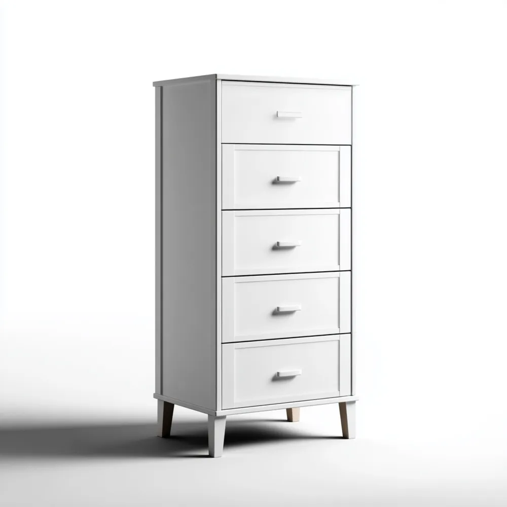 Cassettiera in legno 60x40x120 cm - Bianco - Design moderno