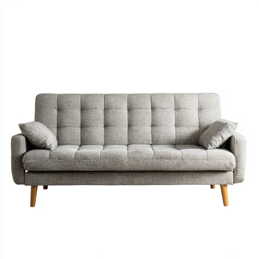 Divano due posti Tessuto 150x85x90 cm - Grigio Chiaro-Calmspatial