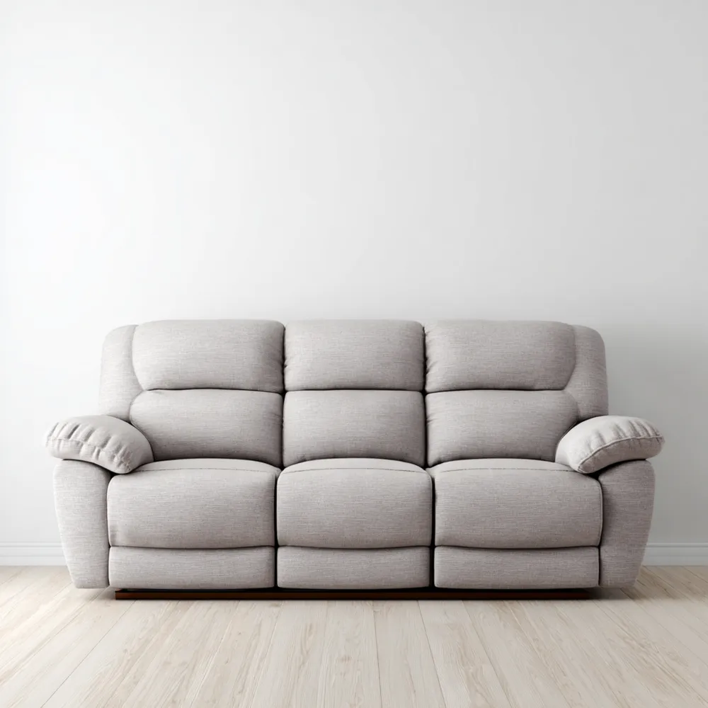 Divano a tre posti in tessuto 200x90x100 cm - Grigio chiaro - Design moderno-Calmspatial