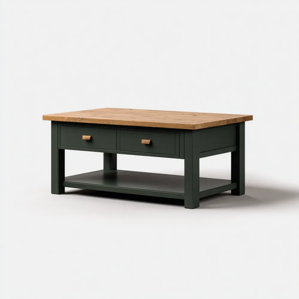 Tavolino da caffè 110x60x45 cm in Legno – Verde scuro-Calmspatial