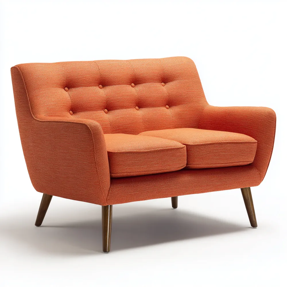 Divano due posti in tessuto 140x80x85 cm - Arancione - Design moderno-Calmspatial