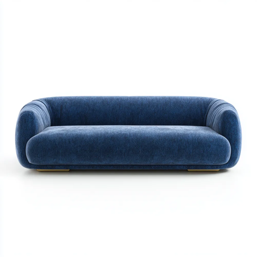 Divano due posti in Velluto 200x90x80 cm - Blu - Design Moderno-Calmspatial