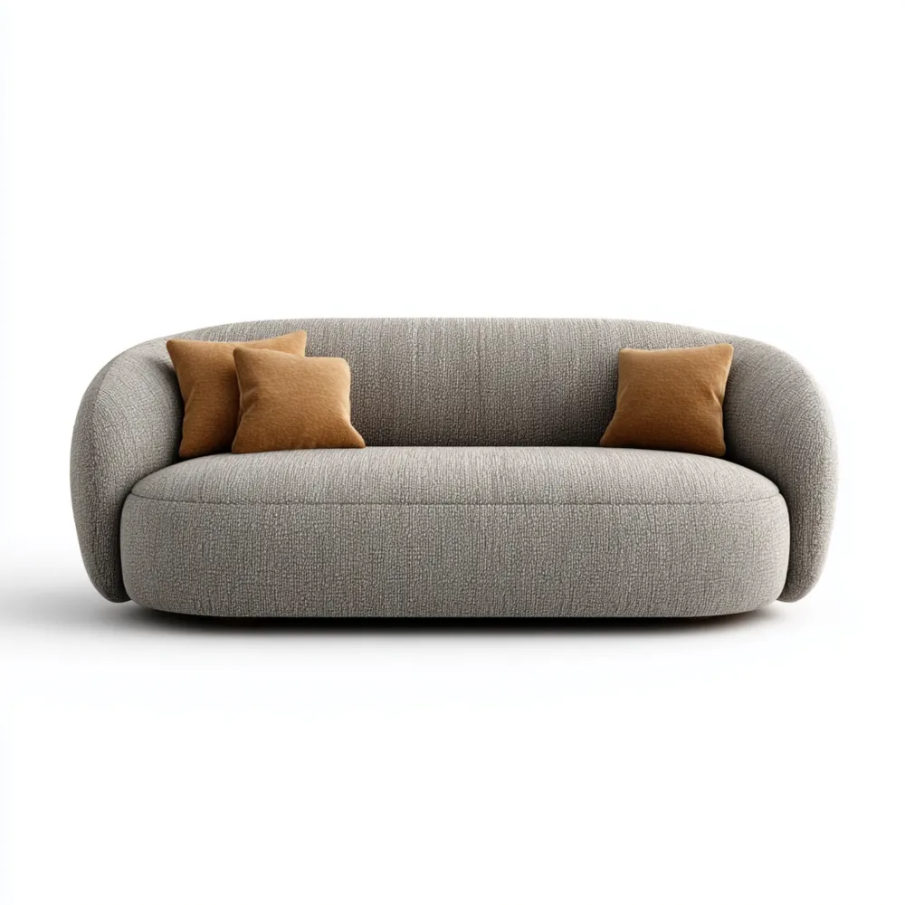 Divano due posti in tessuto 200x95x85 cm - Grigio Chiaro-Calmspatial