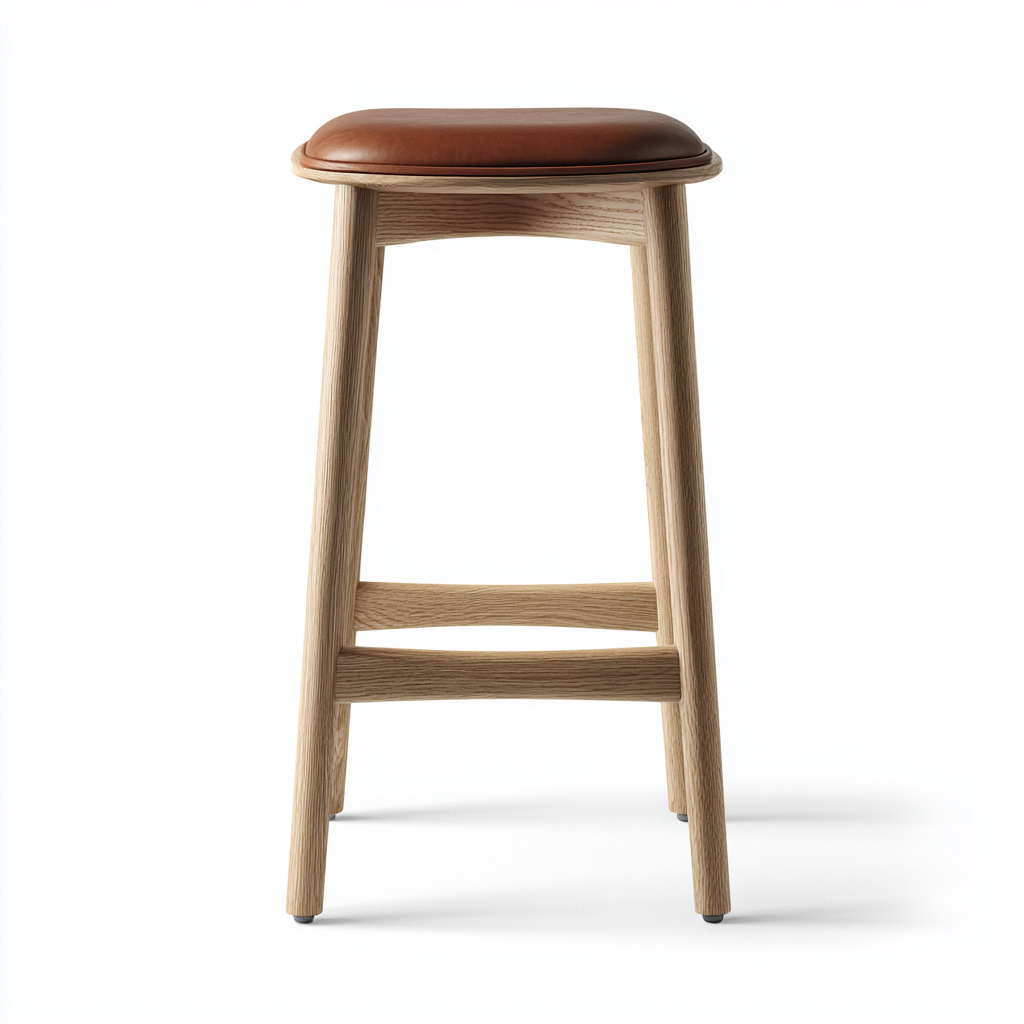 Sgabello da bar legno e pelle 40×40×75 cm – marrone – design moderno-Nestgonest