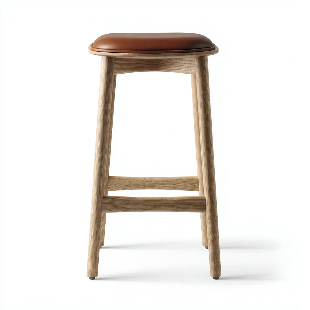 Sgabello da bar legno e pelle 40×40×75 cm – marrone – design moderno-Nestgonest