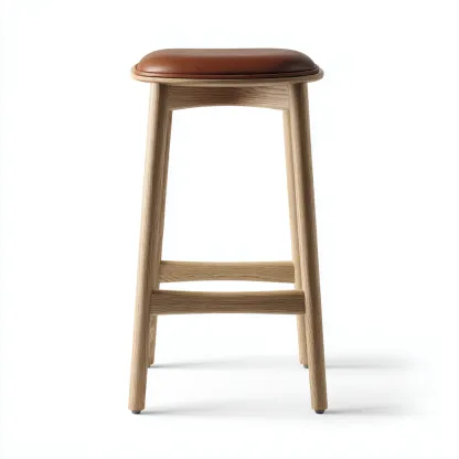 Sgabello da bar legno e pelle 40×40×75 cm – marrone – design moderno-Nestgonest