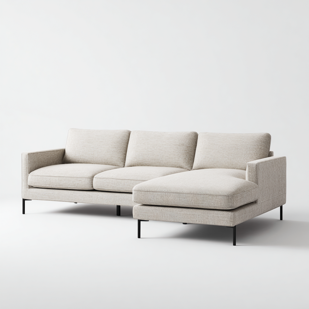 Divano angolare tessuto 285×160×85 cm – beige – design moderno-Nestgonest