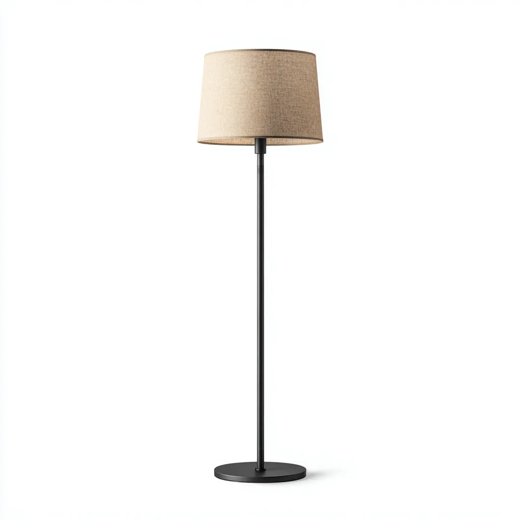 Lampada da terra in metallo 25×25 cm – beige/nero – adatta al soggiorno – design moderno-Nestgonest