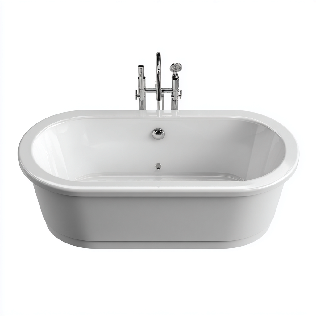 Vasca da bagno freestanding in acrilico 168×78 cm – bianco – adatta al bagno – design moderno-Nestgonest