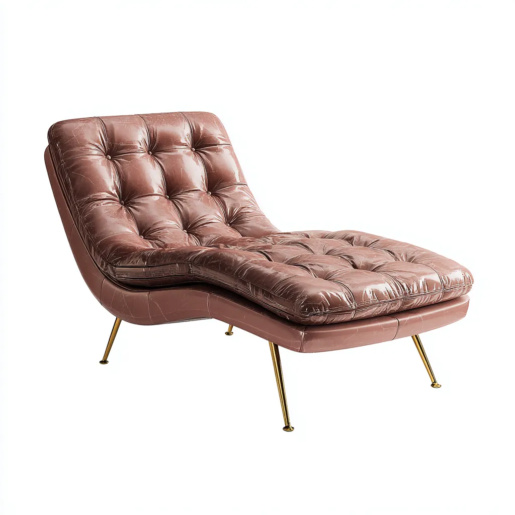 Chaise longue pelle/metallo 160x70x88 cm – rosa – design moderno-Nestgonest