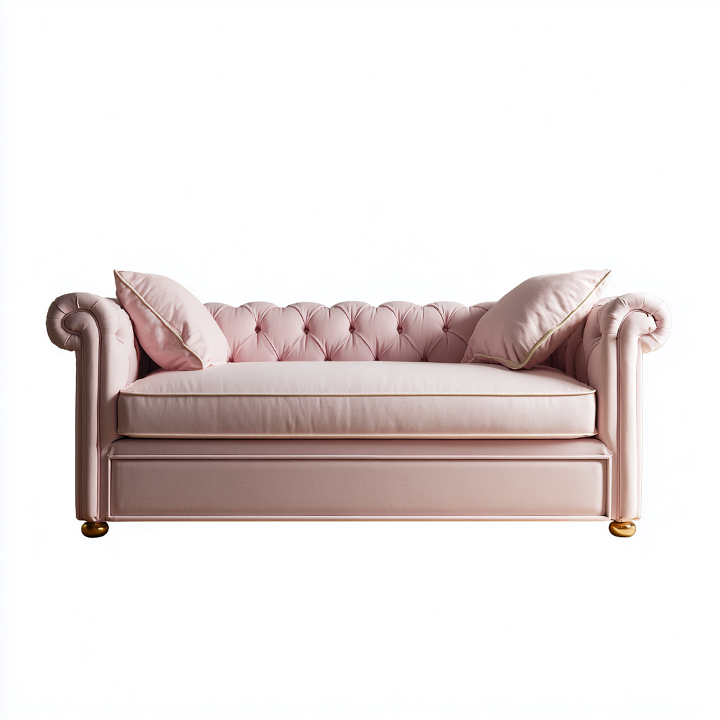 Divano letto in tessuto 190×85 cm – rosa – adatto al soggiorno – stile classico imbottito-Nestgonest