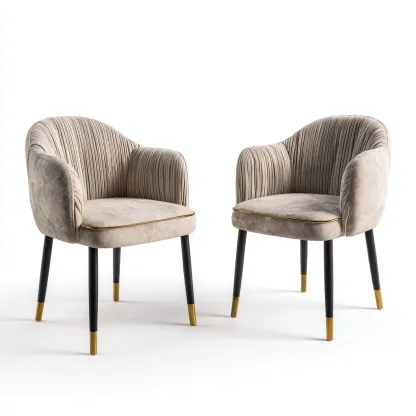 Sedia da pranzo velluto 55×52×83 cm – beige – per sala da pranzo – design moderno-Nestgonest