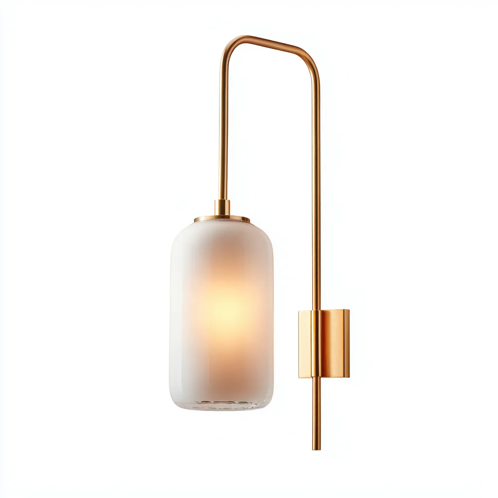 Applique Metallo/Vetro 18x12x42 cm – Oro/Bianco – Design moderno-Nestgonest