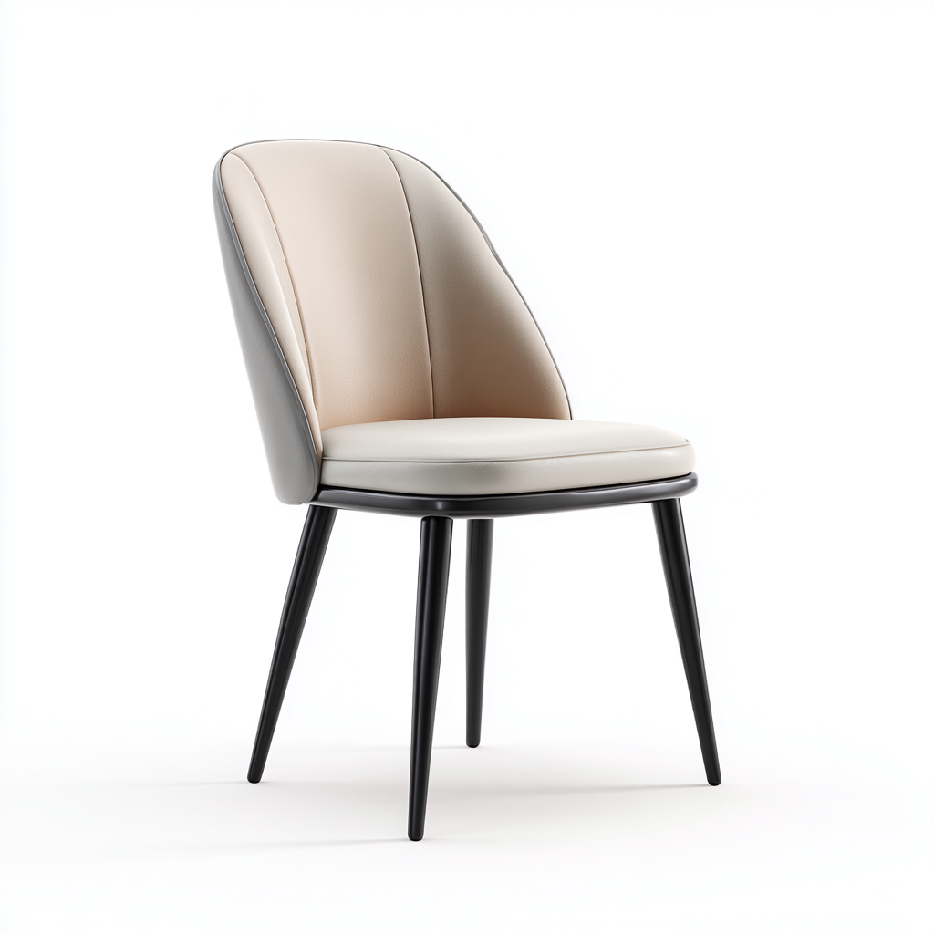 Sedia da pranzo in similpelle 48×45 cm – beige – adatta alla sala da pranzo – design moderno-Nestgonest