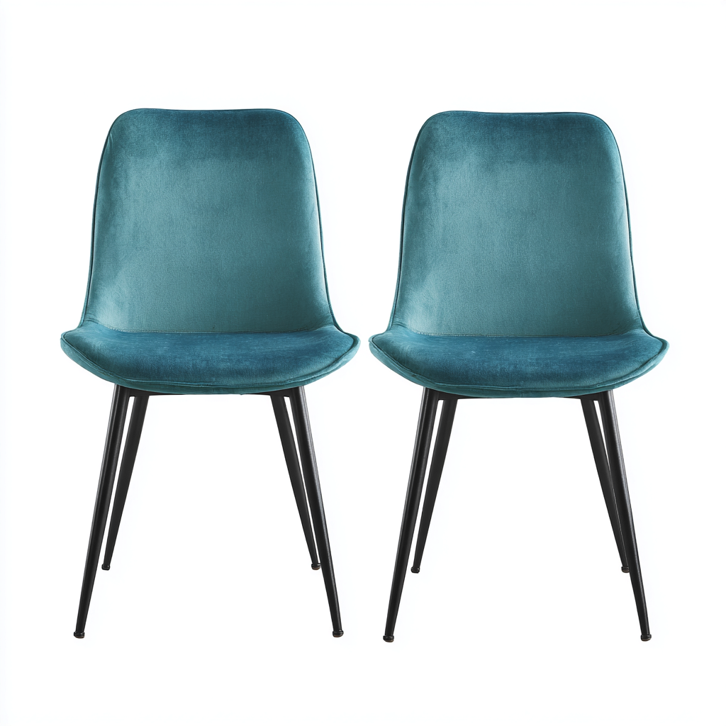 Sedia da pranzo velluto 50×45×82 cm – blu – design moderno-Nestgonest