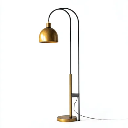 Lampada da terra in metallo 25×25 cm – oro/nero – adatta al soggiorno – design moderno-Nestgonest
