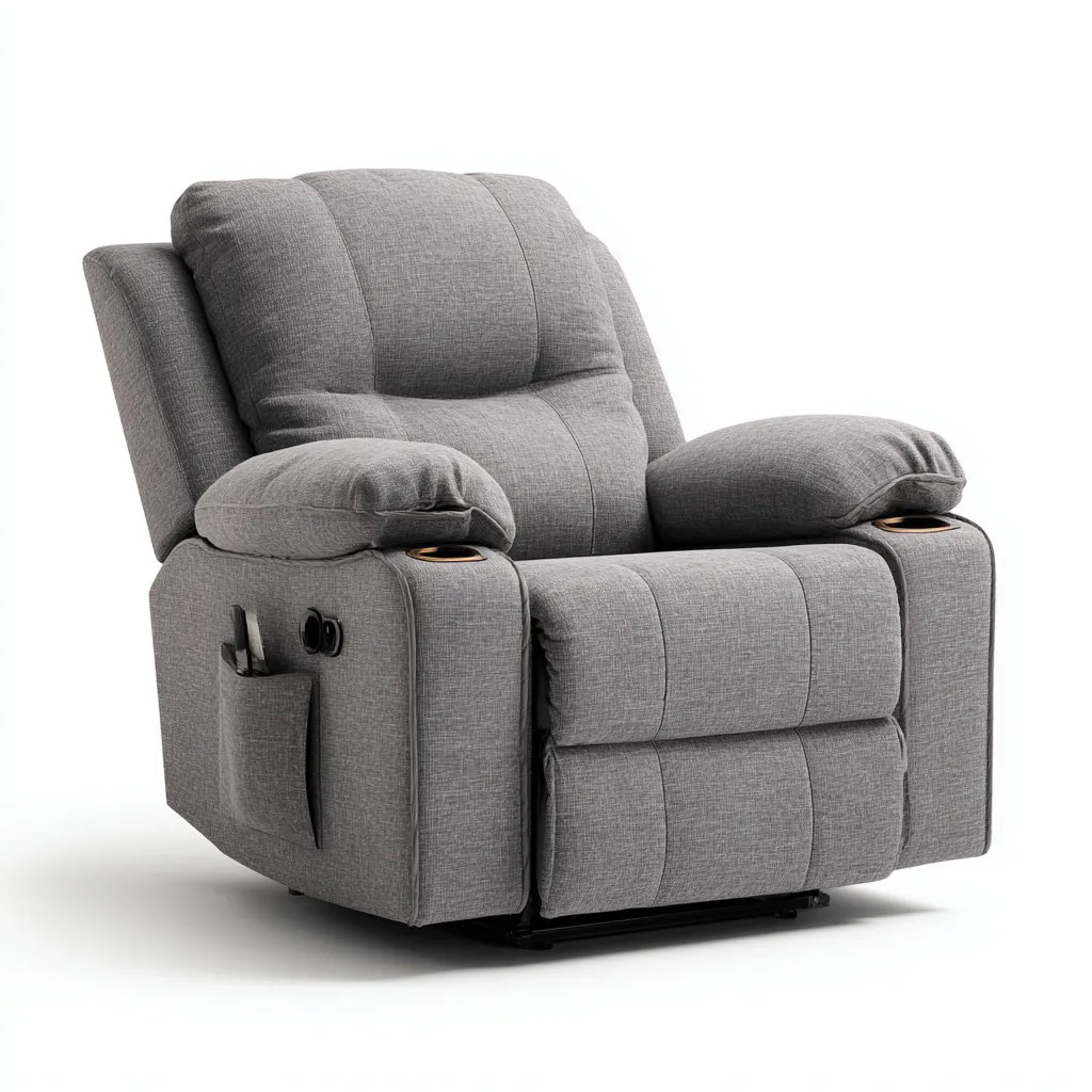 Poltrona reclinabile tessuto 92×90 cm – grigio – design moderno-Nestgonest