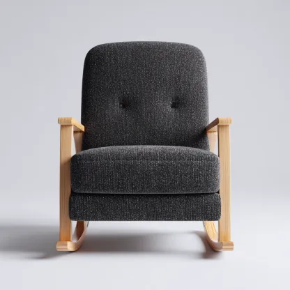 Sedia a dondolo imbottita in tessuto 90×75×100 cm – grigio – design moderno per soggiorno-Nestgonest